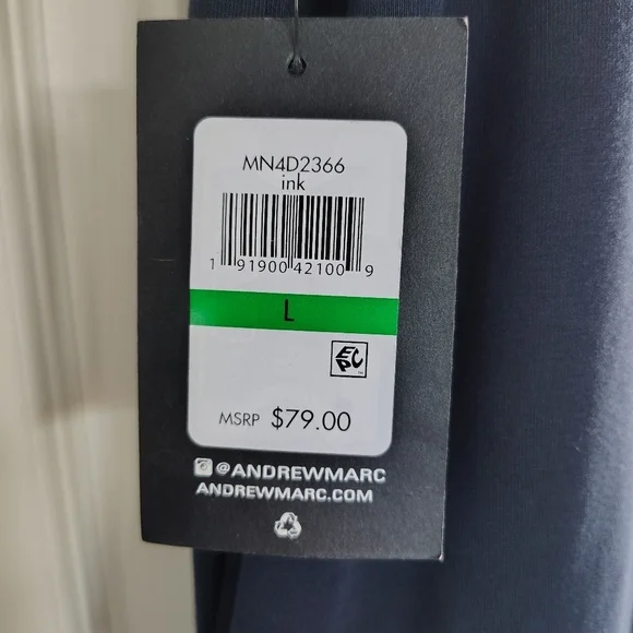 Andrew Marc Stretch Cotton Navy Jumpsuit L - Picture 8 of 11